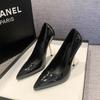 Ultra-fine Steel Needle Women's High Heels Auto Show Metal Heels and Singles Temperament Pointed Toe Black Singles Women 2025