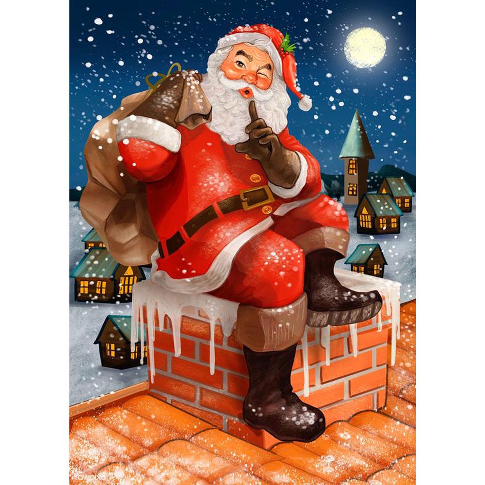 Diamond Painted Santa 5D DIY Diamond Full Circle Diamond Embroidery Snowman Mosaic Home Decoration Gift