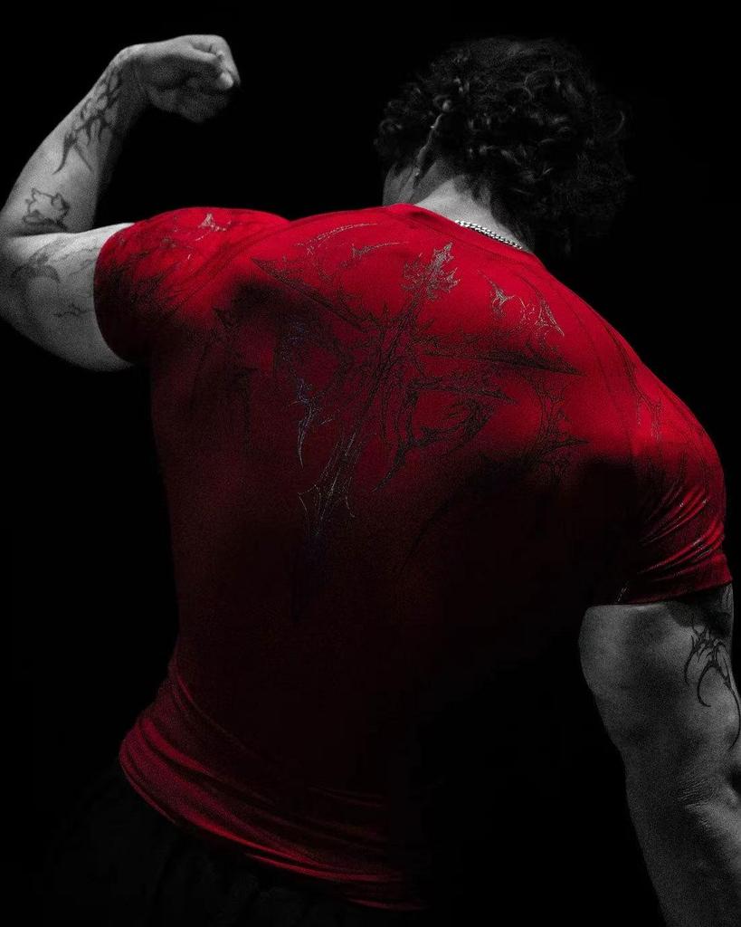 BreatheDivinity Venom Fitness Tricou Sport Unisex cu Uscare Rapidă, Strâmt