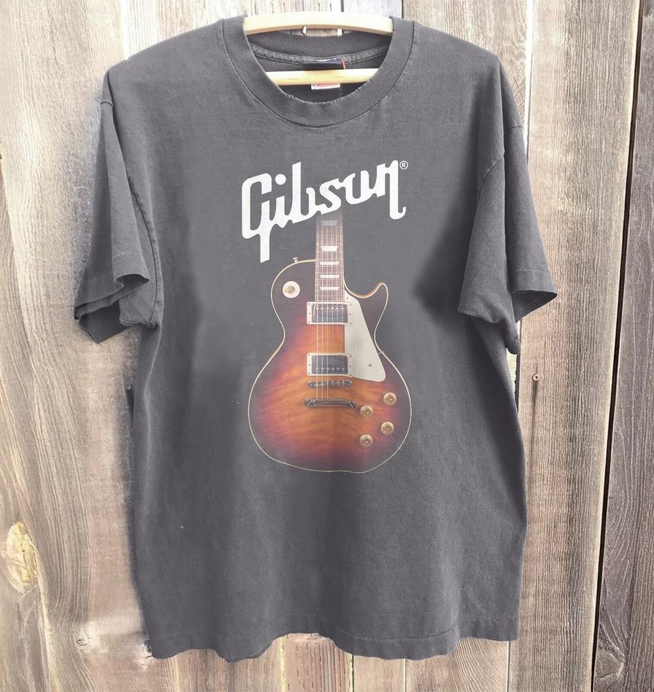 

New Gibson Les Paul Guitar Retro Music Charcoal Unisex TShirt S5XL Unisex T-Shirt S