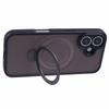 For iPhone 16 Case Compatible with MagSafe Matte TPU+PC Rotary Kickstand Phone Cover