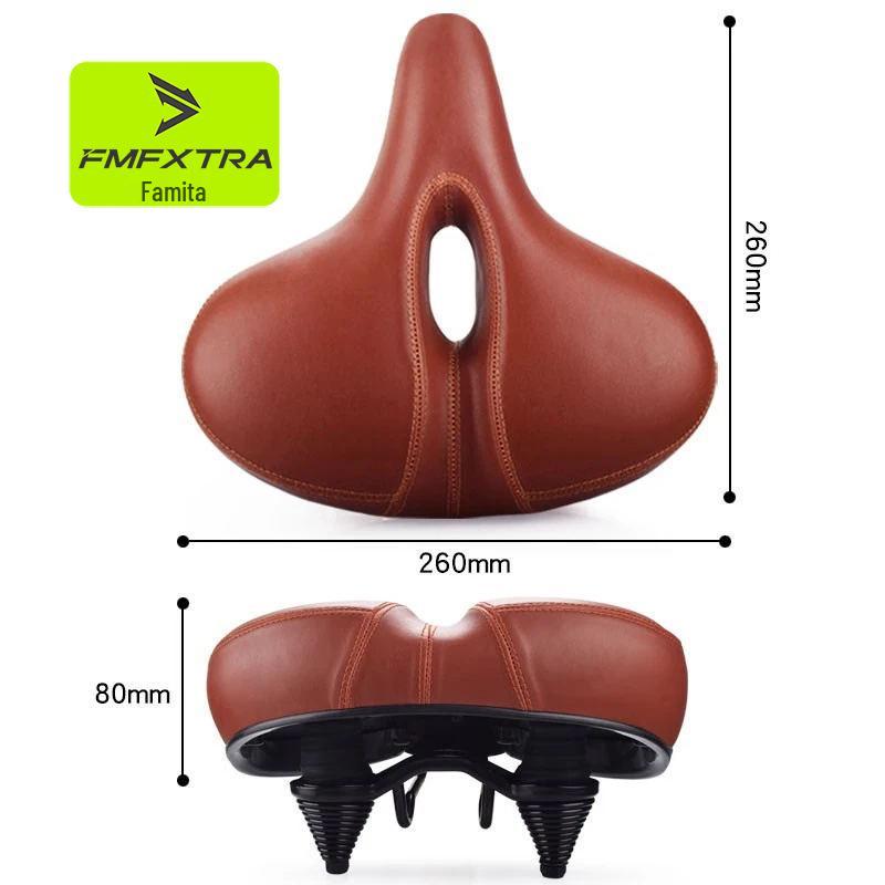 Thickened Sponge & Silicone Mountain Bike Saddle with Spring Shock Absorption for Comfort