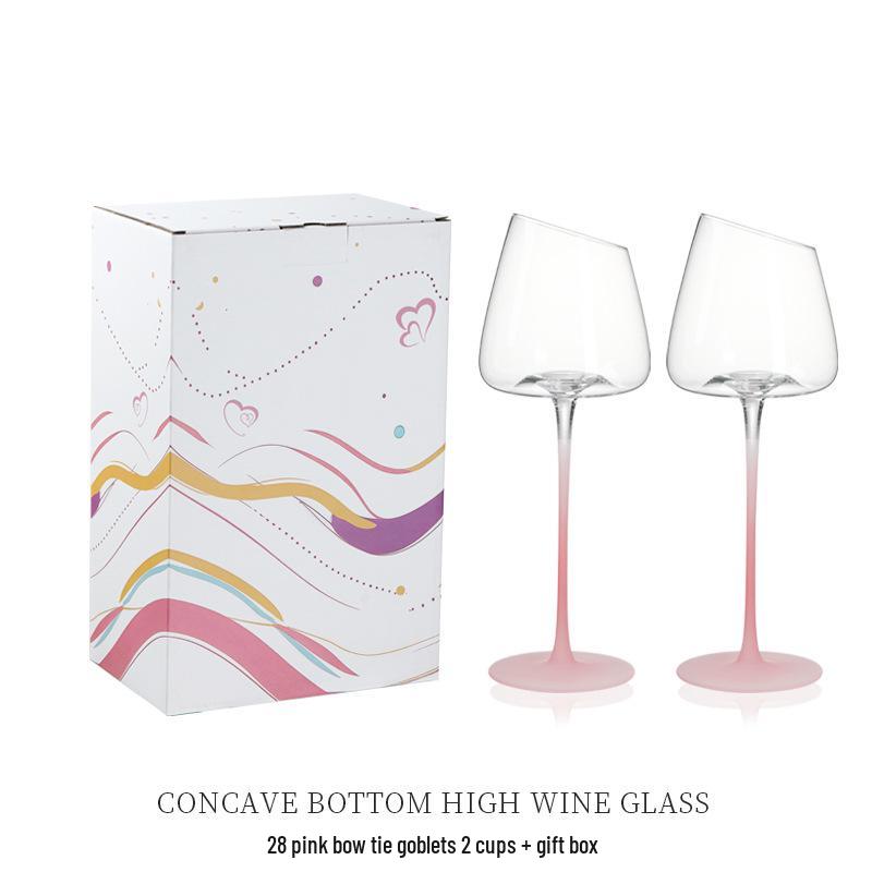 European Style Gradient Burgundy Crystal Goblet Wine Glass