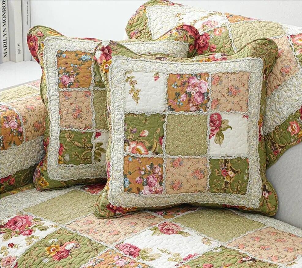 Floral  Style Sofa Cover Plaid Couch Cushion Four Season Universal Cotton Non-slip Sofa Armrest Towel Furniture Protective Cover