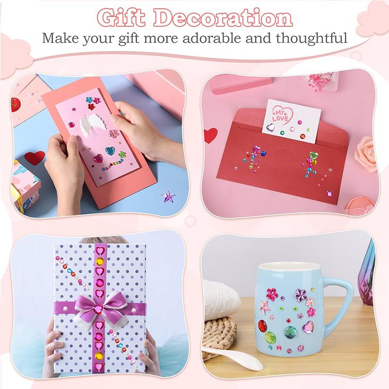 2150Pcs Gems Stickers 10 Sheets Self Adhesive Gems Jewels Stickers Bling Gemstone Stickers for Makeup & DIY Jewelry Craft Making