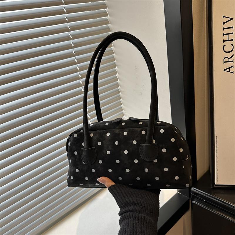 Minimalist Pu Crossbody Bag For Women With Zipper Closure And Dot Print Design For Daily Use