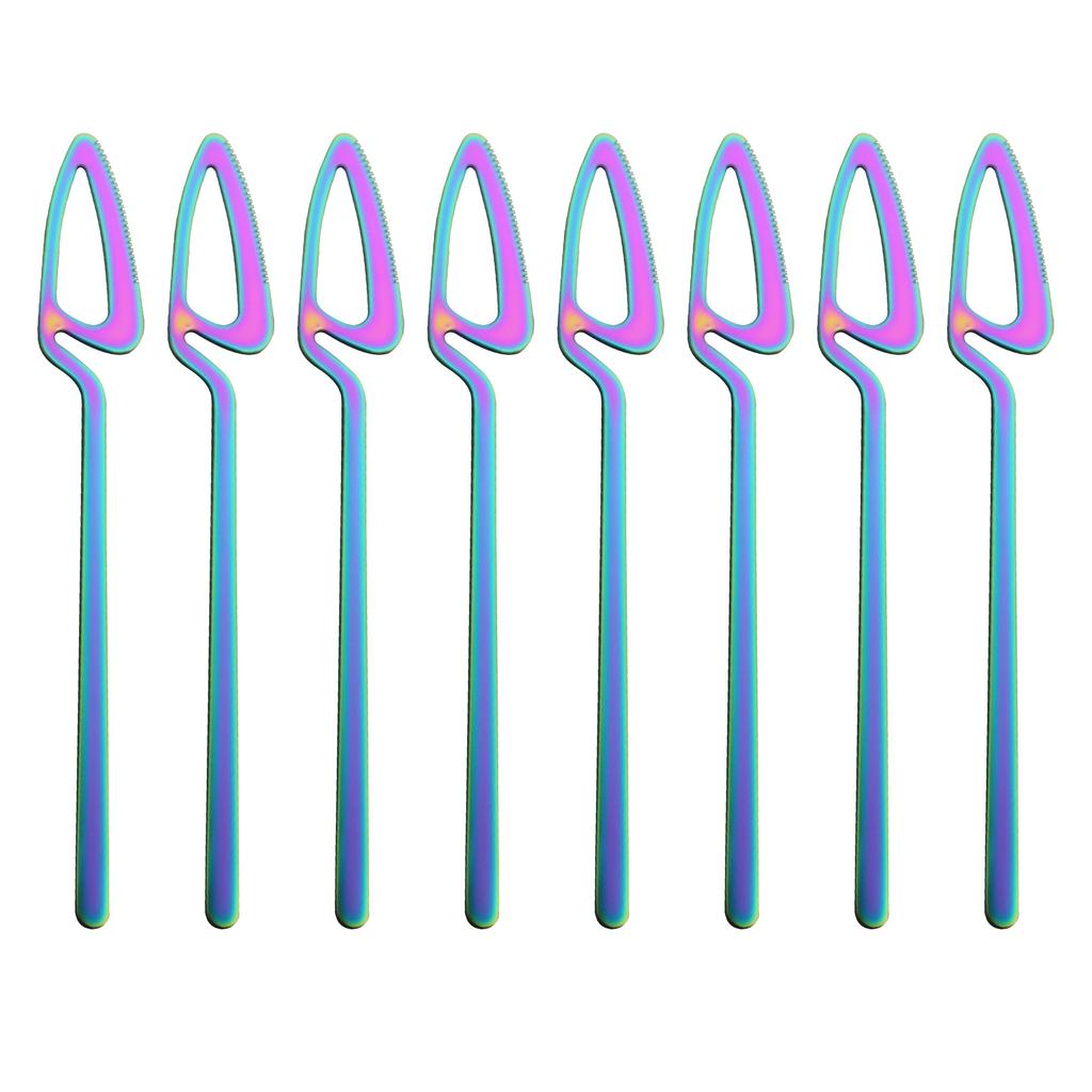 8pcs Colorful Cutlery Set 18/10 Stainless Steel Dinnerware Silverware Flatware Set Dinner Knifes Tableware Western