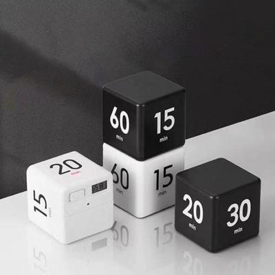 Rotierender Pomodoro-Timer, 1-60 Minuten, voreingestellt, LED-Anzeige, einstellbare Lautstärke, Würfel-Timer für