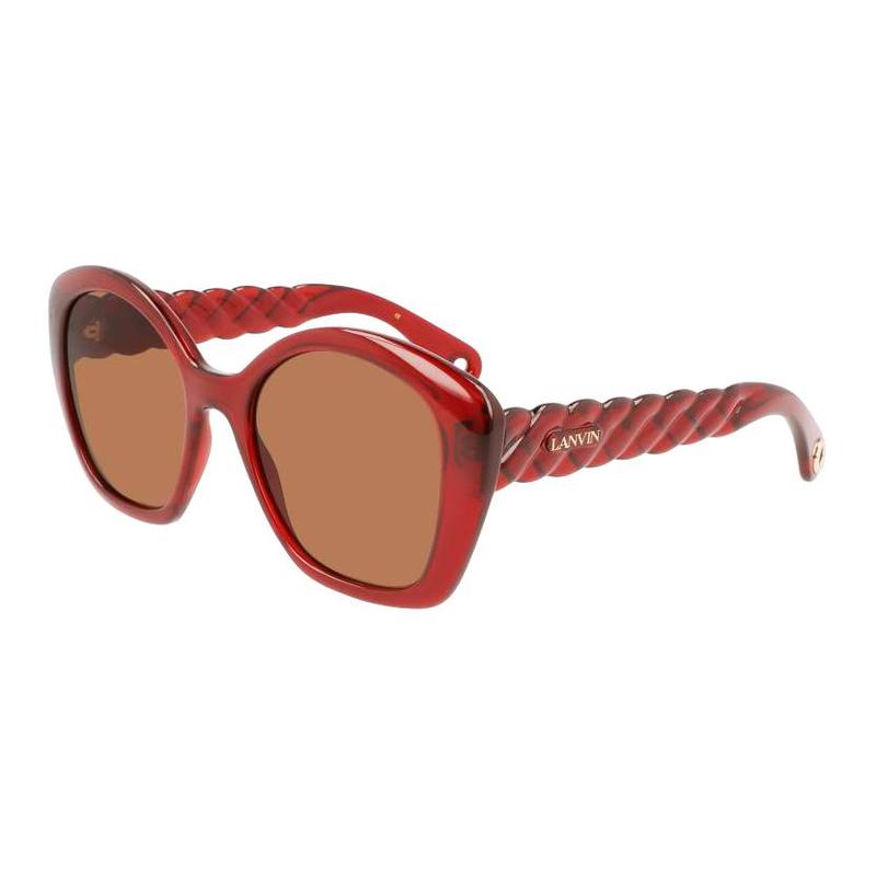 Lanvin Temple brand logo plastic round sunglasses unisex couple style red LNV628S 601 красный