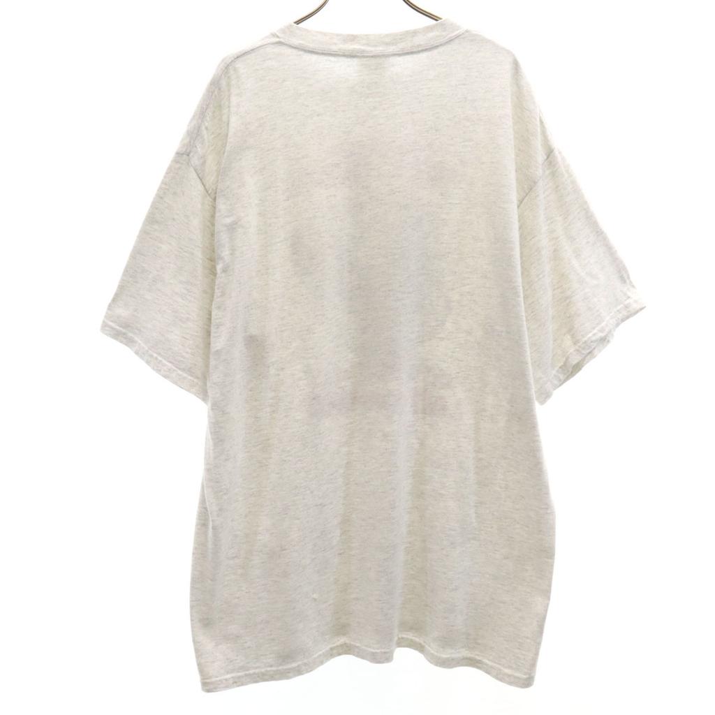TULTEX Made in Canada Old Message Moose Print Short sleeve T-shirt animal Men's Used