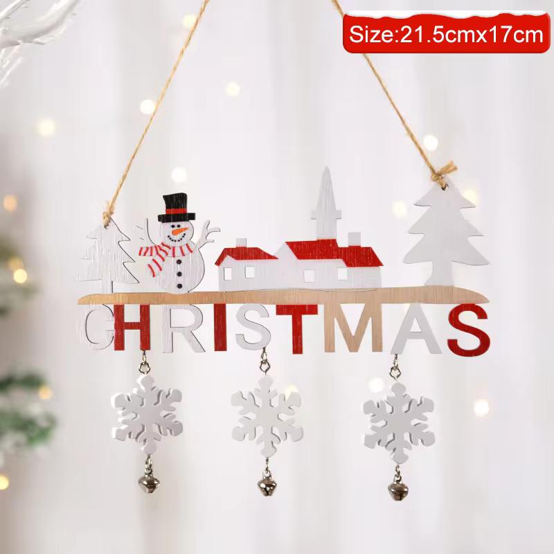 Christmas Door Decor Wooden Merry Christmas Sign Front Door Decor Santa Snowman Reindeer Decorations Wall Porch Decor