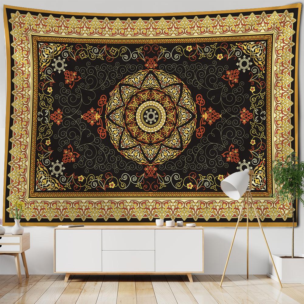 European Retro Mandala Wall Tapestry Bohemian Paisley Print Wall Hanging for Bedroom Living Room Dorm Decor