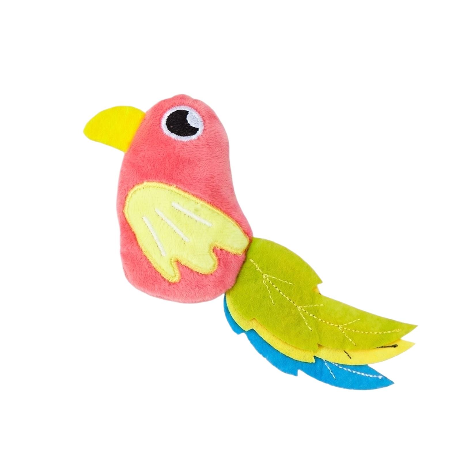 

Interactive Plush Bird Toy With Catnip, Soft Stuffed Simulation Bird Chew Toy For Teeth Cleaning, Boredom Relief & Self-Play, Pet Toy For One Size рожевий
