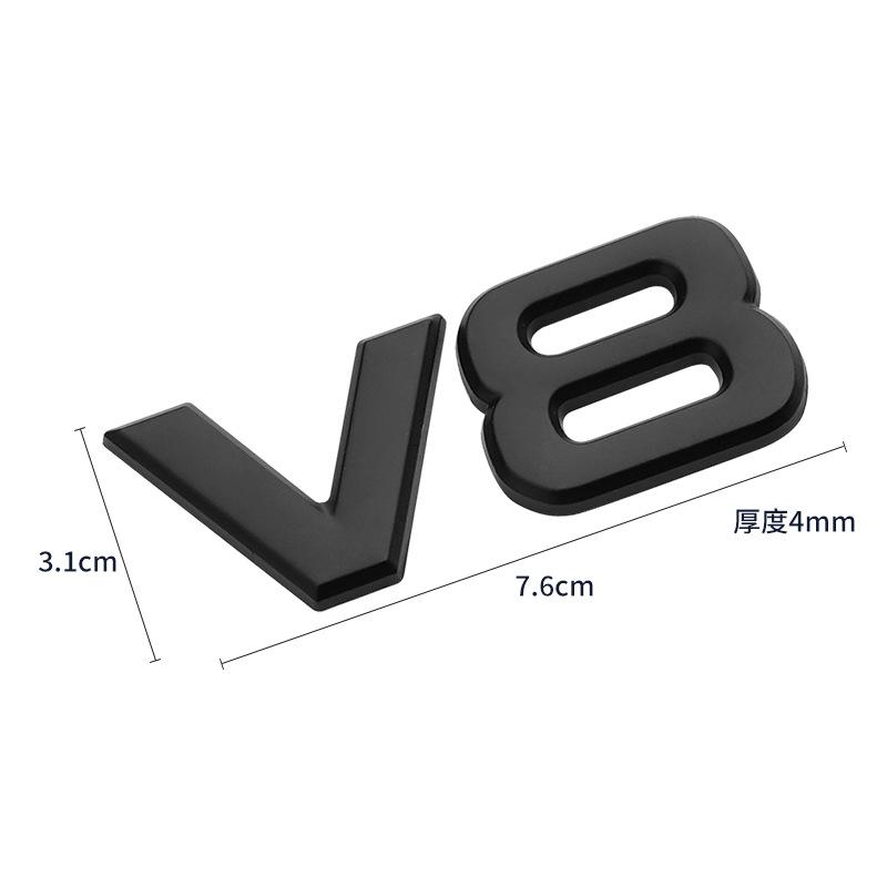 Car 4X4 large displacement standard digital 4wd tail standard 3D stereo four-wheel drive metal car sticker letter sticker v6V8 car logo