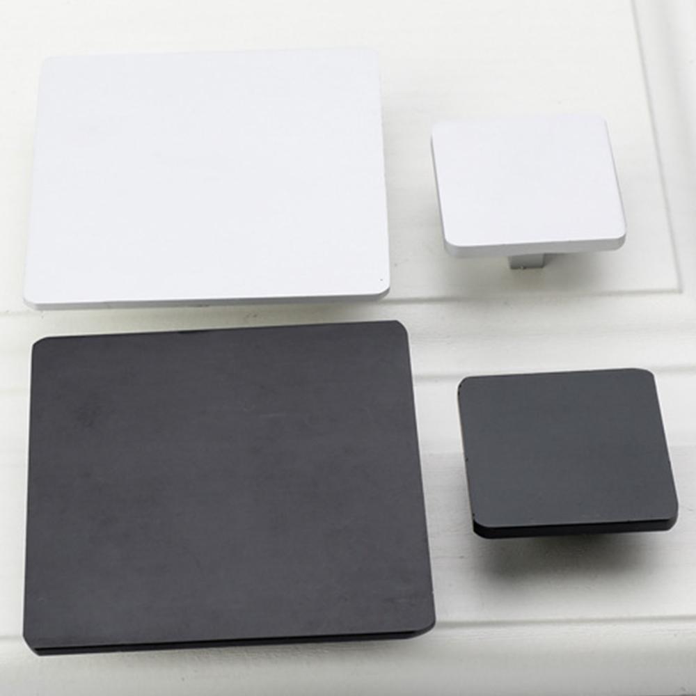 1pc Minimalist Square Handle Space Aluminum Pull Black Matte Silver Kitchen Bathroom Simple Modern Cabinet Drawer Wardrobe