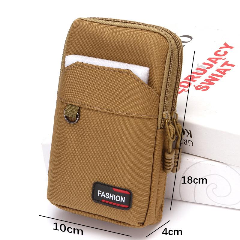Riñonera de Nailon de Doble Capa para Exteriores Fanny Pack para Hombres Bolsillo para Teléfono Riñonera para Acampar y Caza Bolsos de Cinturón