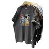 Trendy Cartoon Print Casual Plus Size Loose-Fit Cotton T-Shirt