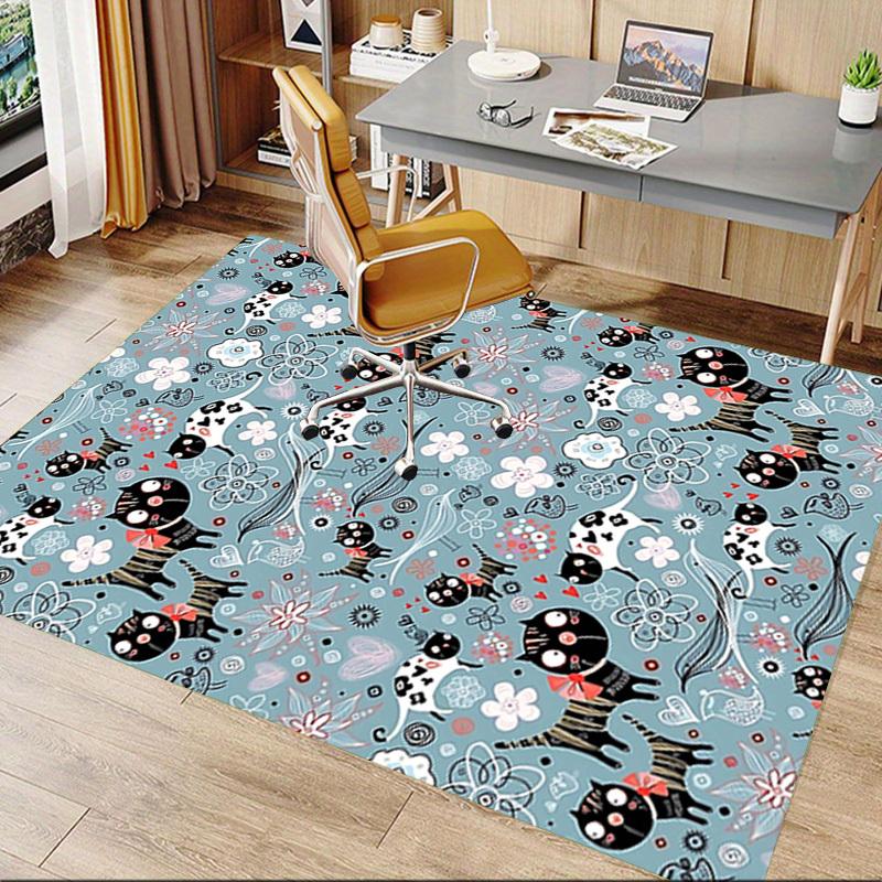 1 Stück Katzen Blumen Extra Groß Rutschfester Teppich, Büro, Familie, Schlafzimmer, Studio - Großer TeppichJ0332