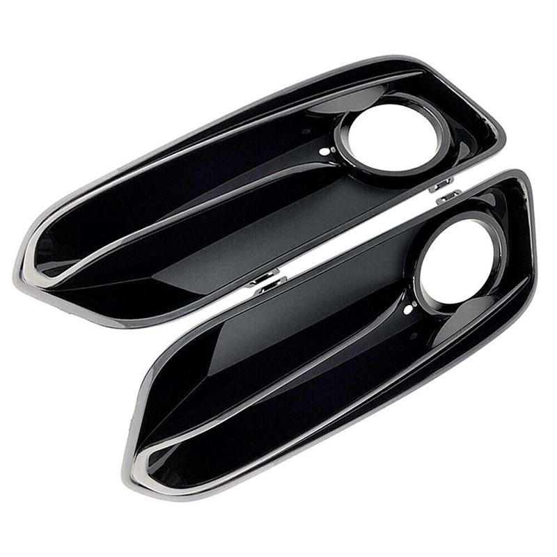 Car Front Bumper Lamp Bezel Fog Lights Frame Cover For BMW 1 Series F20 F21 LCI Sport 2015-2018 With Lamp Holes Black
