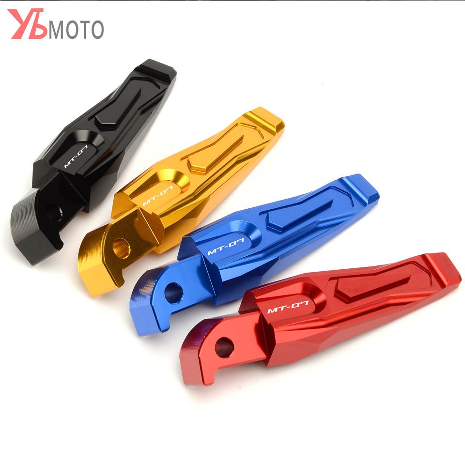 Motorcycle CNC Foot Pegs Rear Passenger Footrests Fit For Yamaha MT07 MT 07 MT-07 2014-   With Laser