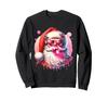Santa Christmas Bubble Gum Pink Sunglasses Vintage Retro Men's Sweatshirt