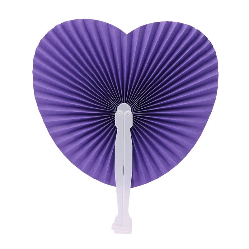 1X Wedding Colorful Heart-Shaped Paper Folding Fan For Birthday Party Souvenirs Anniversary Engagement Baby Baptisms Guest Gifts