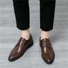 New Men Pointed Black Brown Lace Up Business Casual Dress Oxford Shoes Designer Male Formal Homecoming  Wedding Footwear