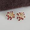 Diamond Inlaid Silver Needle Firework Earrings: Luxurious Autumn/Winter Studs for Women
