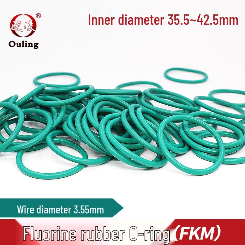 Green Fluororubber O-ring - Inner Diameter: 35.5 to 42.5mm, Thickness: 3.55mm ID 35.5*3.55mm (5 pcs) Green Fluororubber O-ring