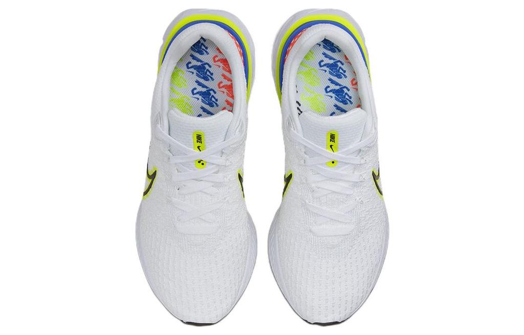 Nike React Infinity Run Flyknit 3 Premium White Volt Racer Blue DX1629-100