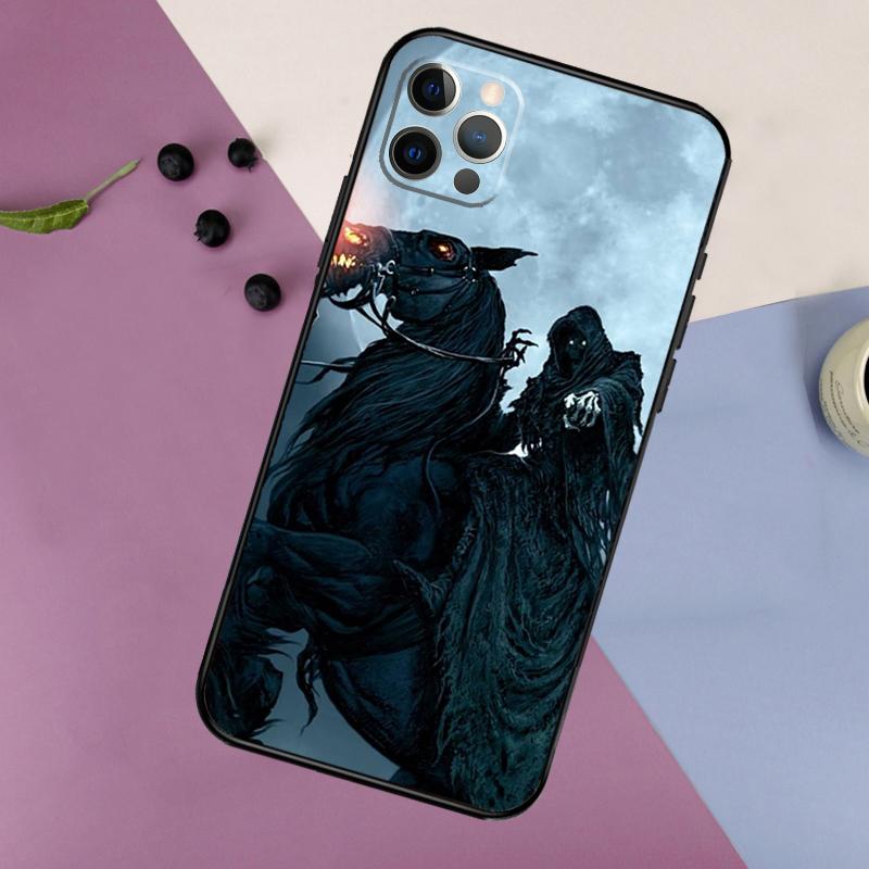 Death Grim Reaper Skull Phone Case For iPhone 16 15 14 13 12 11 17 Pro Max 13 mini 16 Plus 16e 17 Air Bumper Cover