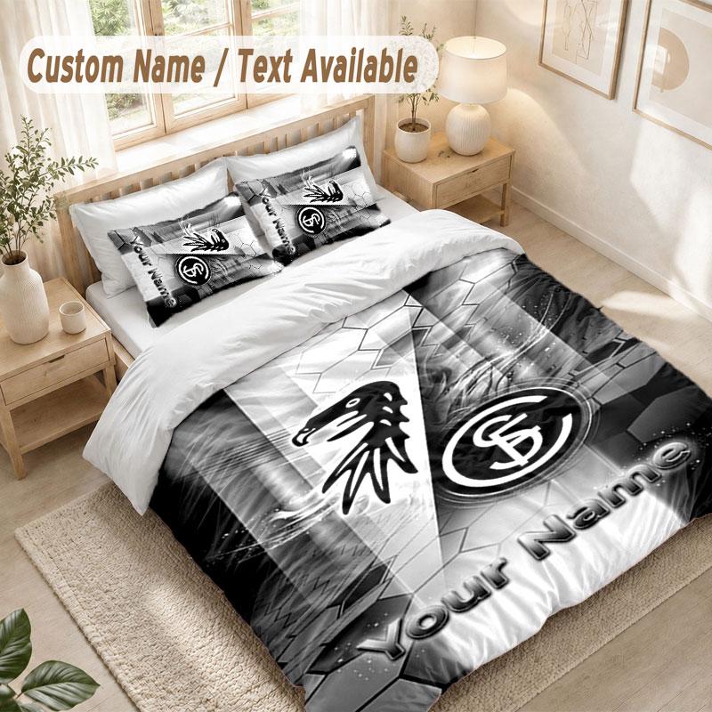 Custom Name Bedding Set 3 PiecesSC Freiburg FC Print Duvet Cover + 2 Pillowcases Soft Bed Decor