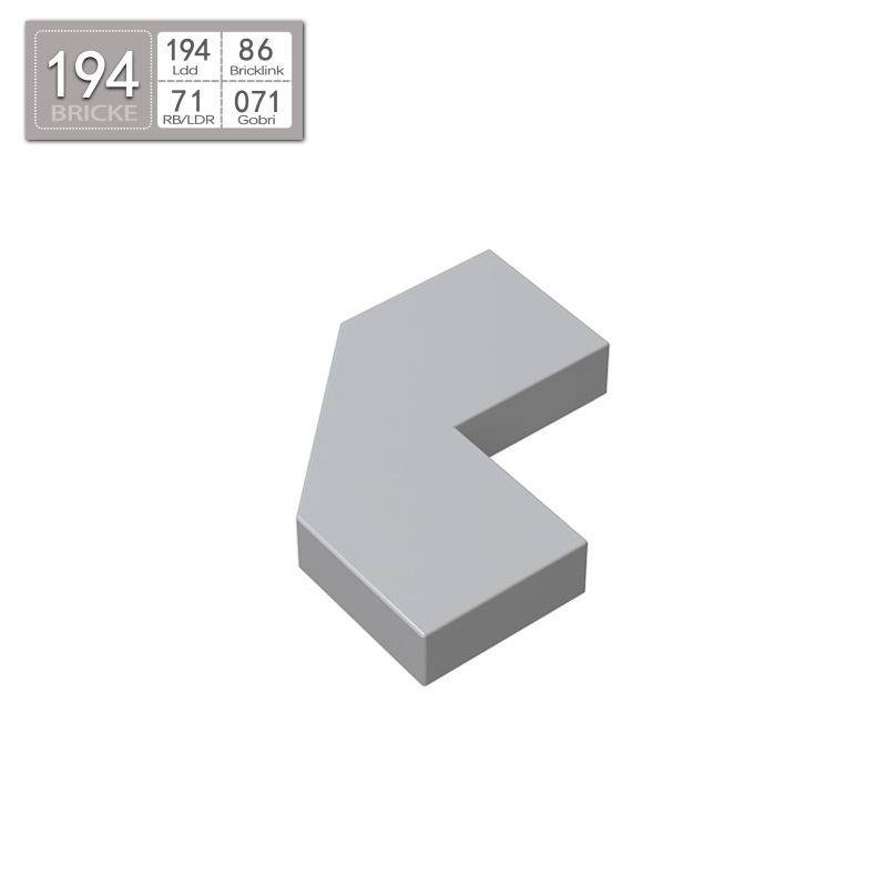 BRICKE 2x2 Beveled Corner Smooth Tile, LEGO-Compatible Building Block Puzzle Toy 50g (approx. 138pcs)
