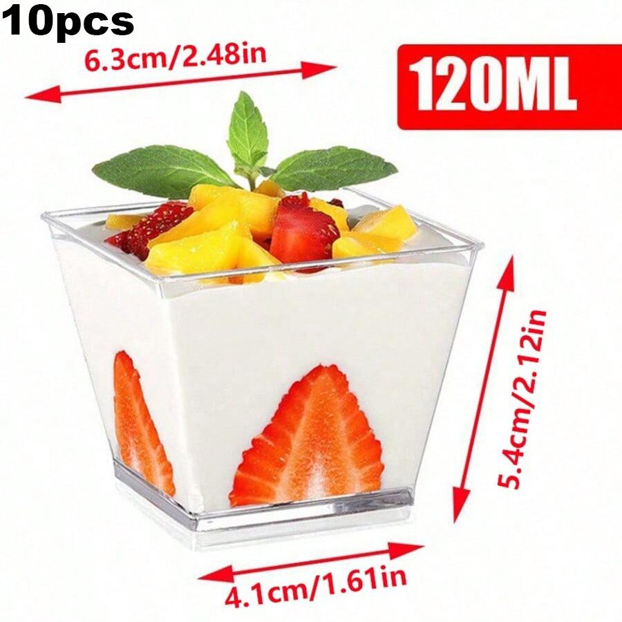 

10pcs Transparent Dessert Mini Cups,Mousse Pudding Cups, Perfect for Wedding Birthday Festival Party Dessert Decoration 10pcs