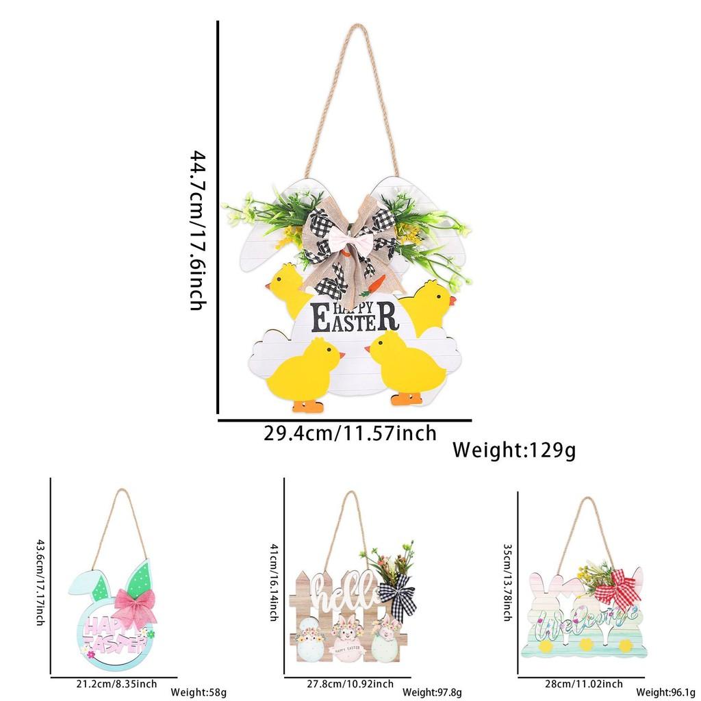 Cheerful Easter Wooden Decoration Sign With Beautiful Rabbit Artwork And Colorful Accents Egg