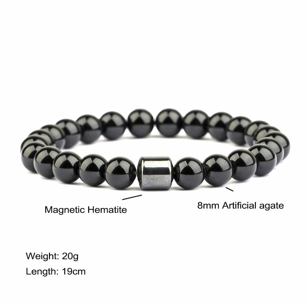 Tiger Eye & Volcanic Stone Men's Magnetic Hematite Beaded Bracelet
