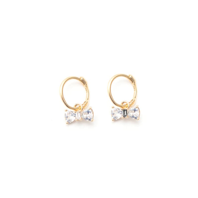 LUNNE 14k Mini Baguette Ribbon Drop Ring Earrings #LFE10