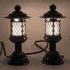 Pair of Kiku-style Lanterns, Black, 16.5cm, Shinto Lantern, Plug-in Type, Plastic