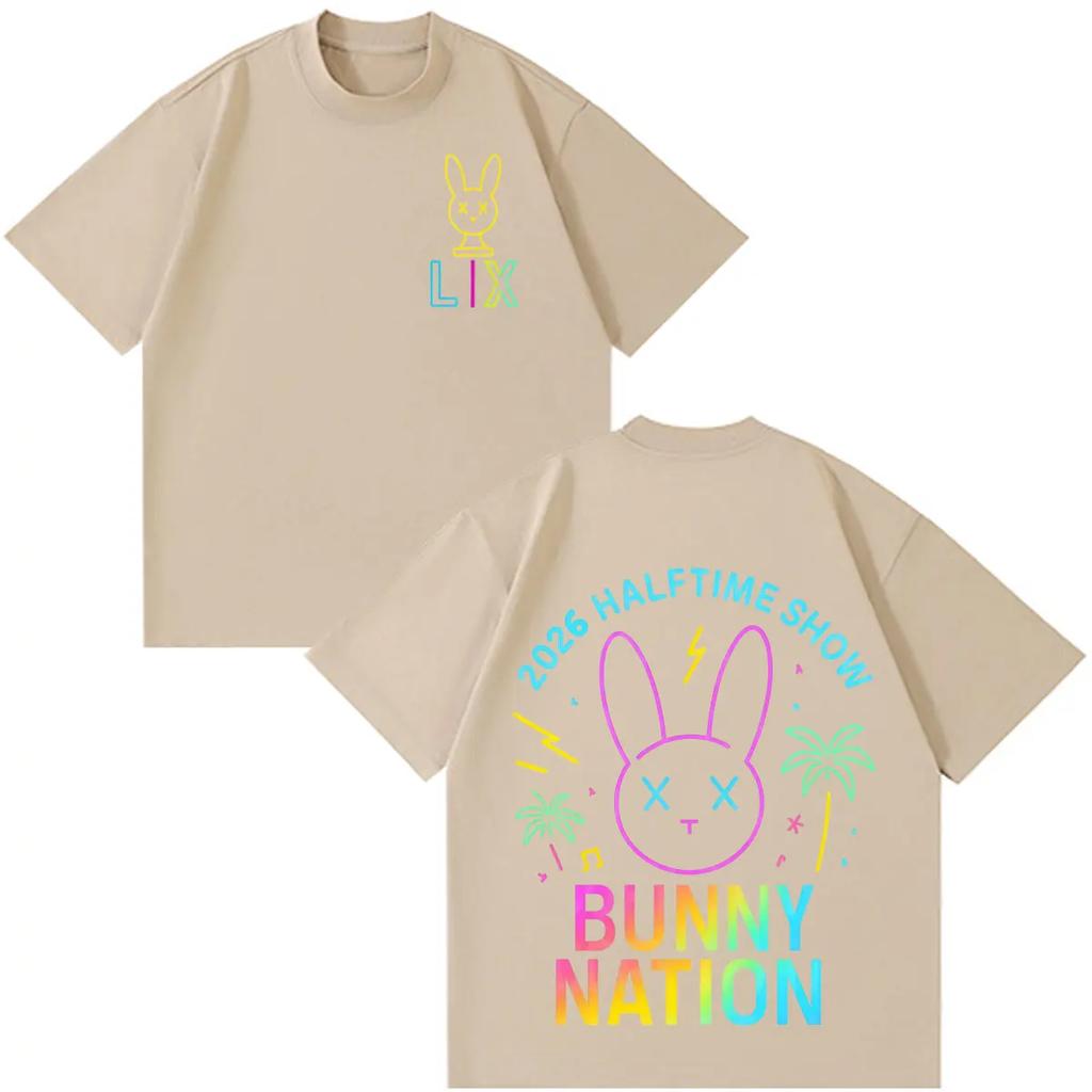 Rapper Bad Bunny Tour 2026 Graphic T Shirt Unisex Women Fashion Casual Tshirts Shortsleeved Loose Casual Cotton Hiphop Tshirts