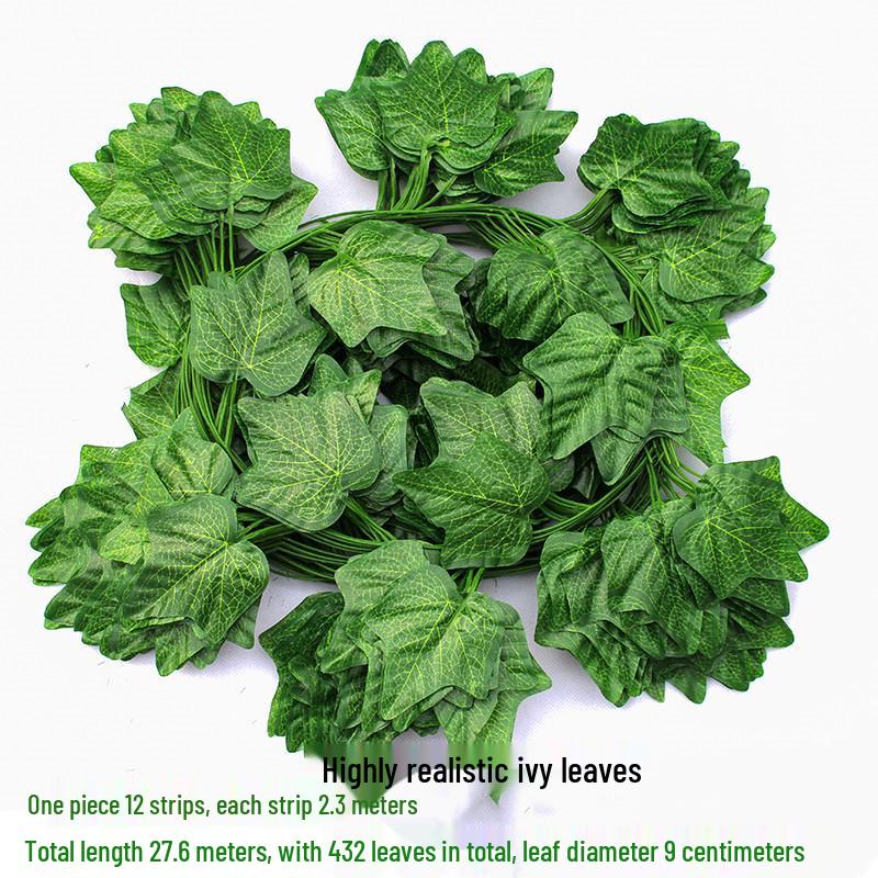 Efeutute Weinblätter Künstliche Deckenranke mit Rattan und Grünem Laub