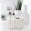 Set Of 2 Soft Woven Cotton Baskets Minimalist Storage Organizers For Towels Books Bathroom Bedroom Decoration