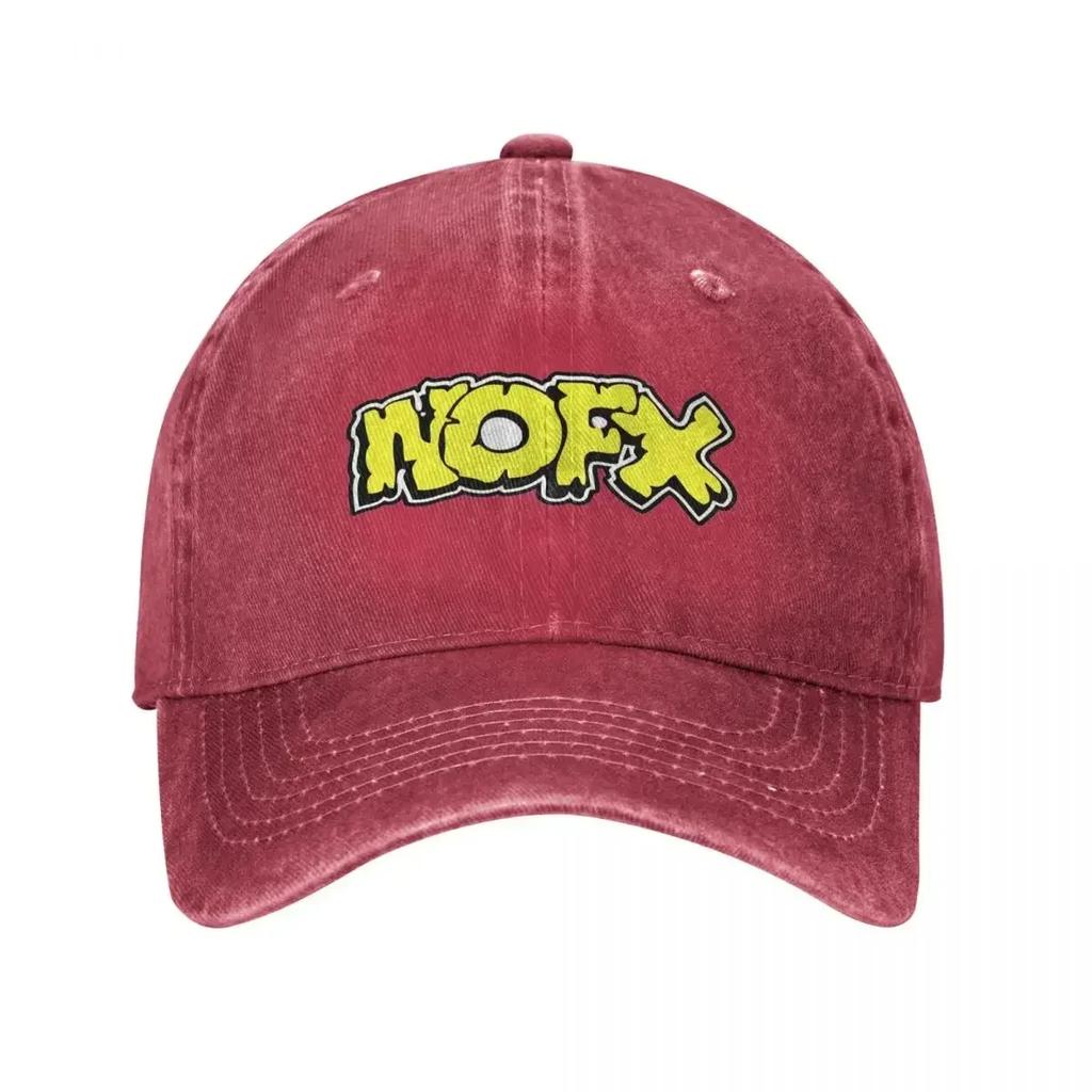 Cappello Unisex NOFX Punk Band Logo Denim Vintage Usurato Hip Hop Musica Berretto da Baseball Regolabile