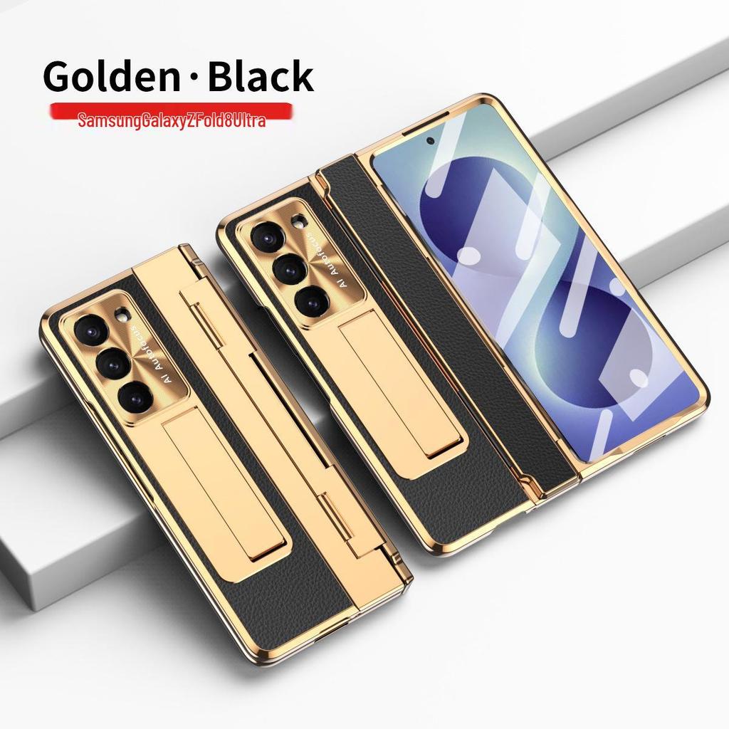 Samsung Z Fold5 Case: Full-Cover Anti-Fall Leather Case for Folding Screen and Flat Hinge, Compatible with W22