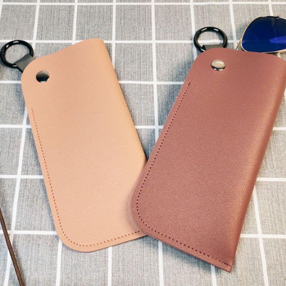 with Keyring Sunglasses Pouch PU Leather Hanging Sunglasses Eyewear Accessories