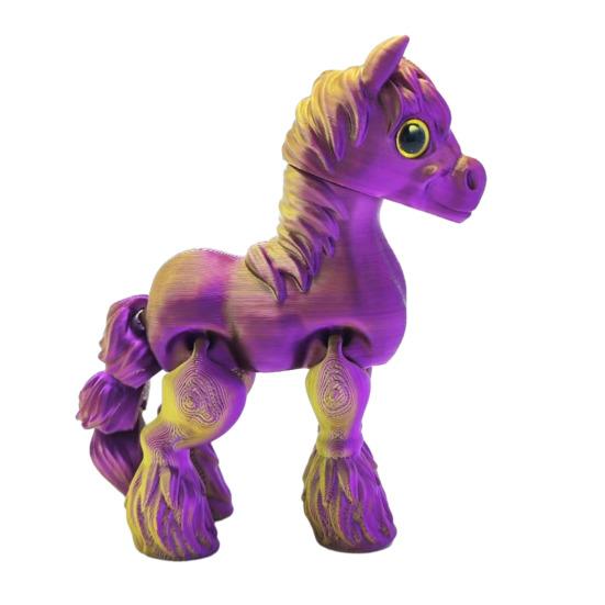 

3D-печатная игрушка-непоседа в виде лошади, фигурка пони с подвижными суставами, гибкая шарнирная модель животного, статуэтка, украшение E