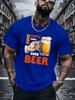 Fun Beer Lover Unisexs White Short Sleeve Tshirt Vintage Hand Grab Beer Glass Good Beer Text Print Breathable Daily Cotton Tops