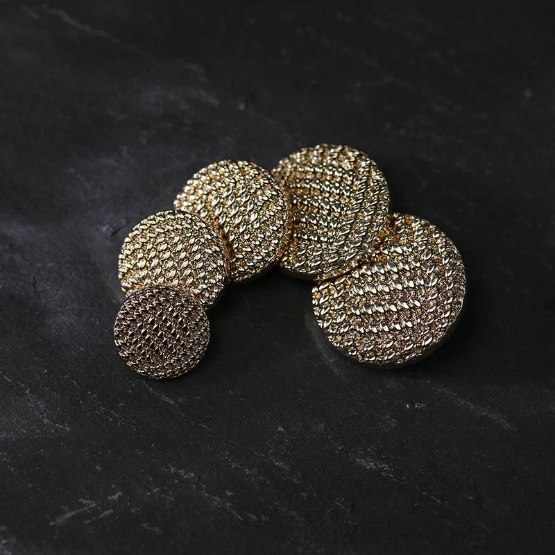 10pcs Vintage Woven Metal Buttons 15/20/25mm for DIY Sewing Black Gold Decorative Buttons Clothing Fashion Jacket Button