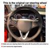 For Opel Astra K 2014-2017 DIY Hand Sewing Car Steering Wheel Cover Customized Non-Slip Microfiber Braid Interior Accessories