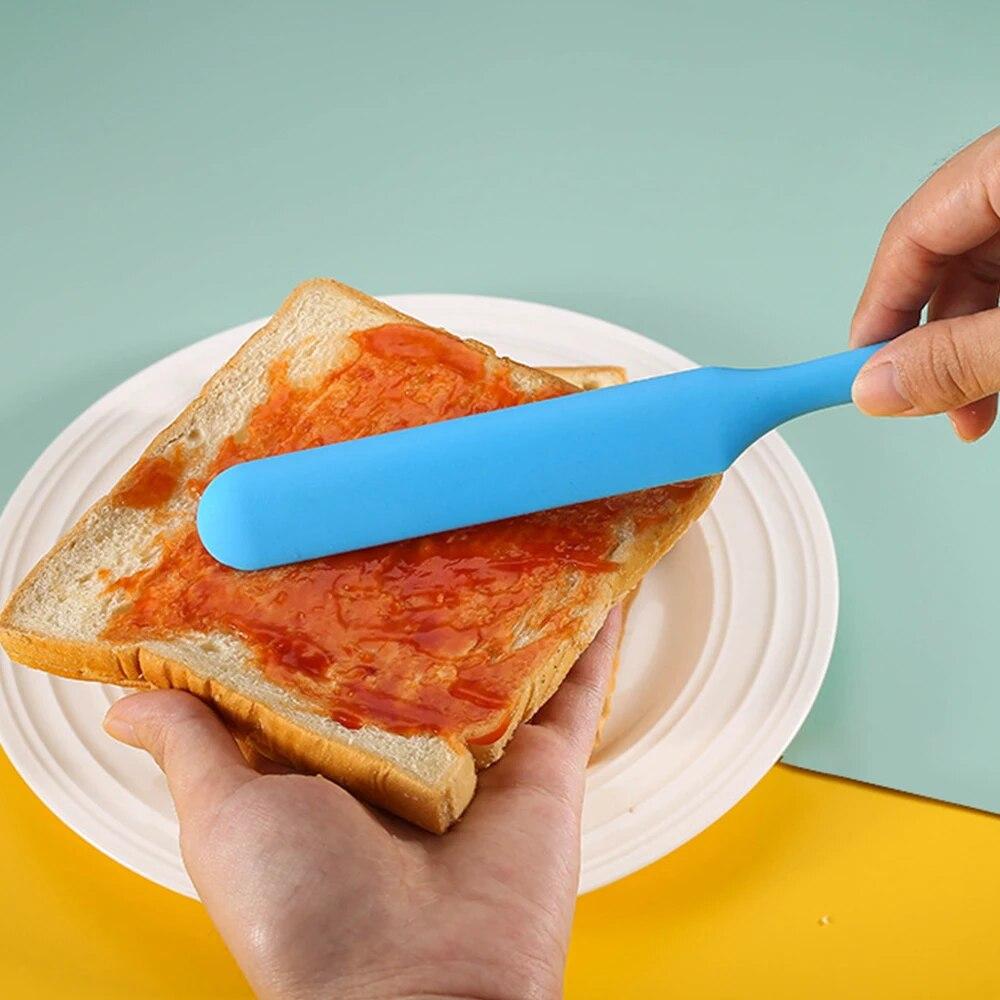 Raschietto per crema in silicone per uso alimentare, spatola per dolci lunga, tutto in uno, strumento da cucina resistente al calore