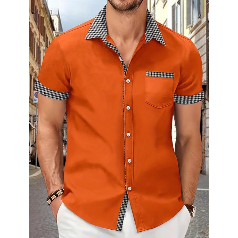 Men's Summer Casual Button Down Shirt Abstract Floral Print Short Sleeve Hawaiian Shirt